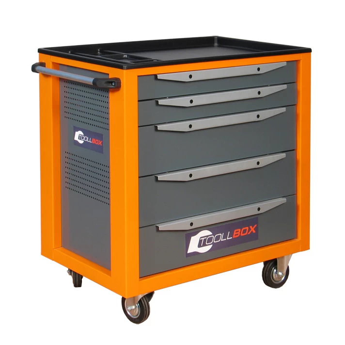 Тележка инструментальная ToollBox TBS-5 (оранжевая)