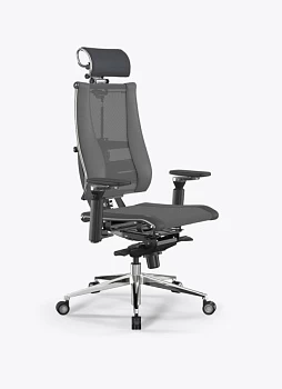 Кресло Метта Y 4D Free B2-14D/3992505 (сетка TS YM93 серая/экокожа Infinity Easy Clean темно-серая)