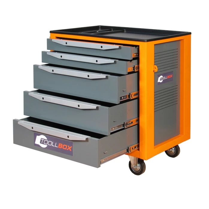 Тележка инструментальная ToollBox TBS-5 (оранжевая)