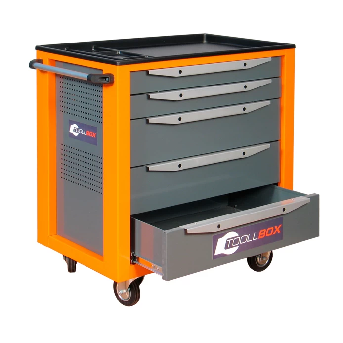 Тележка инструментальная ToollBox TBS-5 (оранжевая)